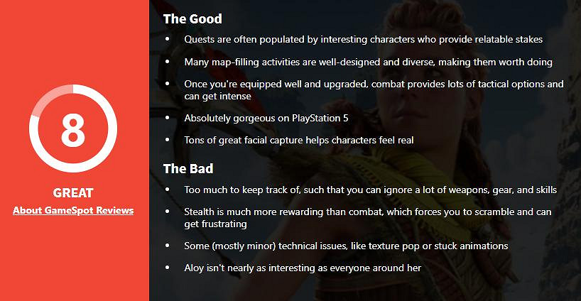 《地平線：西域禁地》媒體評分解禁 MC站均分88