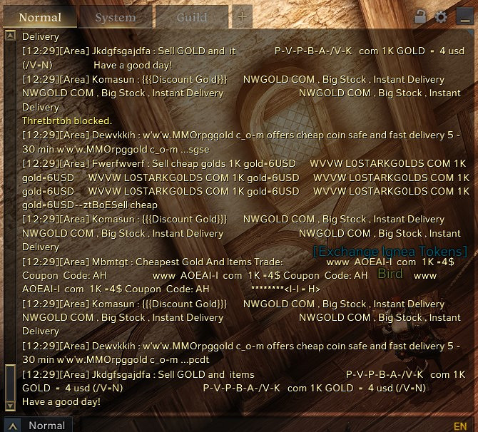 《失落的方舟》聊天框已被廣告機器人和交友訊息霸佔 《失落的方舟》聊天框已被廣告機器人和交友訊息霸佔