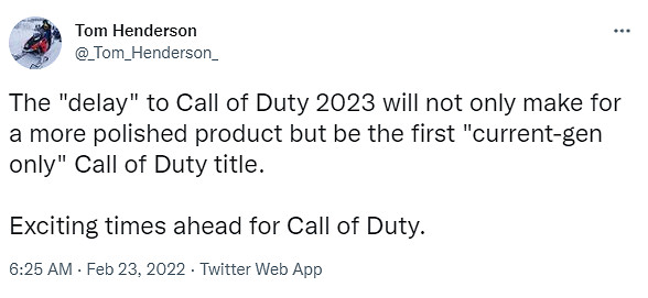 網傳《決勝時刻》2023新作推遲發售 要認真打磨 網傳《決勝時刻》2023新作推遲發售 要認真打磨