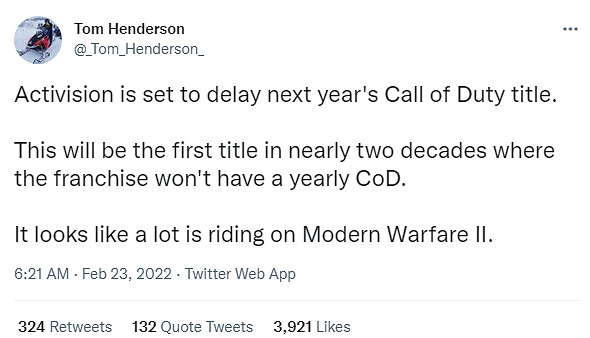 網傳《決勝時刻》2023新作推遲發售 要認真打磨 網傳《決勝時刻》2023新作推遲發售 要認真打磨