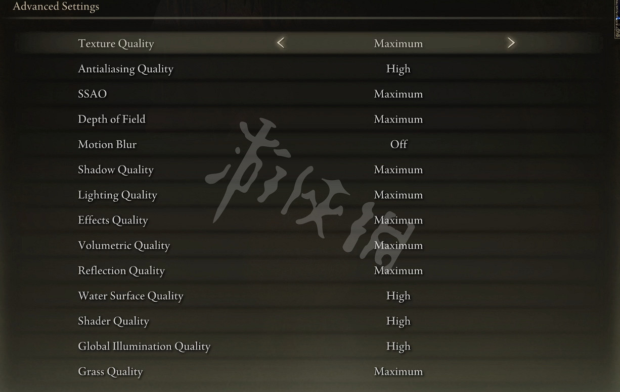 《艾爾登法環》畫面設定介面 畫質調整項目一覽