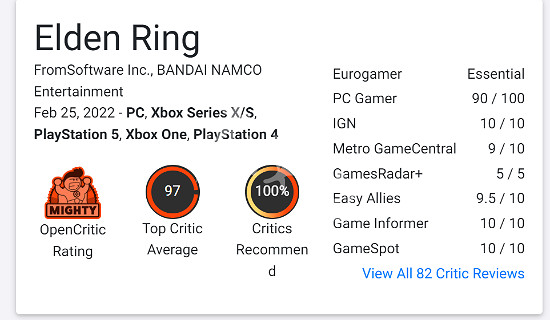 《艾爾登法環》ign評分是什麽 ign評分介紹 《艾爾登法環》ign評分是什麽 ign評分介紹