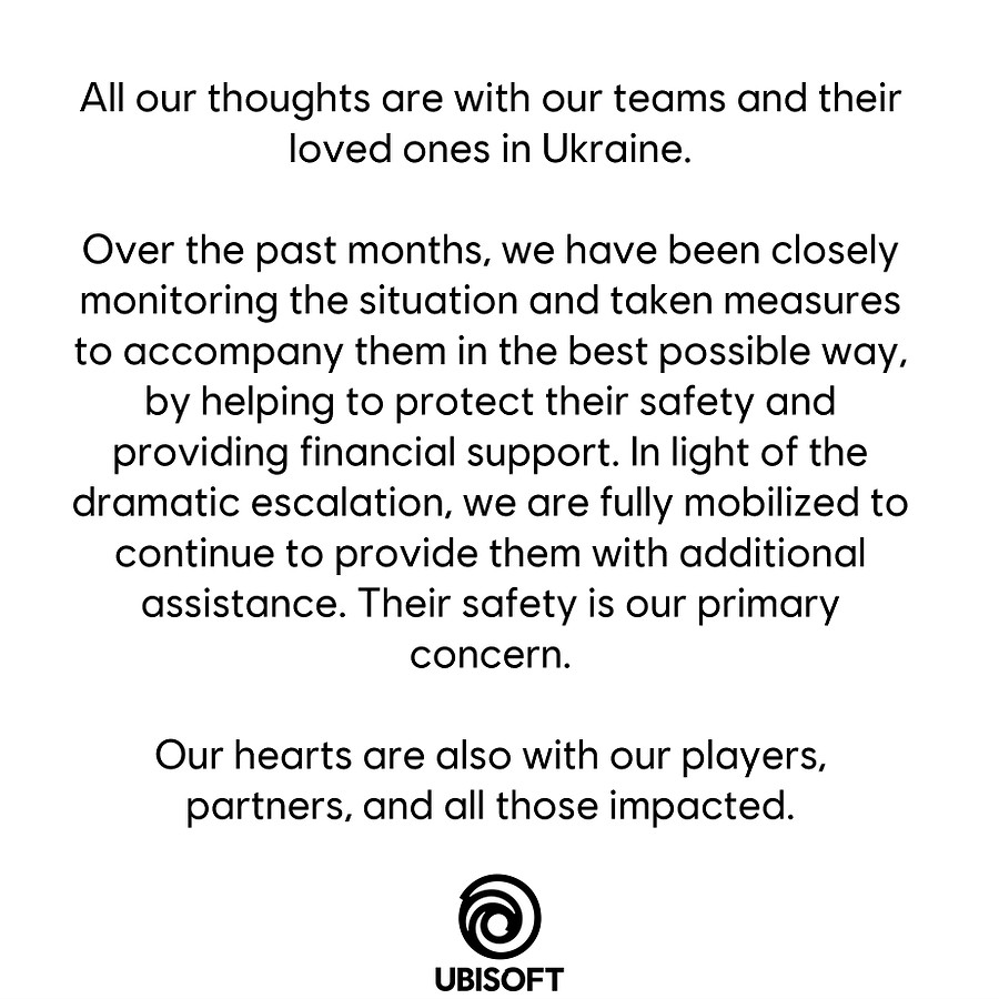 育碧為烏克蘭員工提前發放工資和安排住房 育碧為烏克蘭員工提前發放工資和安排住房