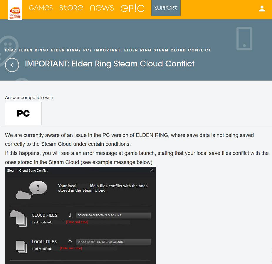 《艾爾登法環》Steam雲同步出現問題 客戶端已更新 《艾爾登法環》Steam雲同步出現問題 客戶端已更新