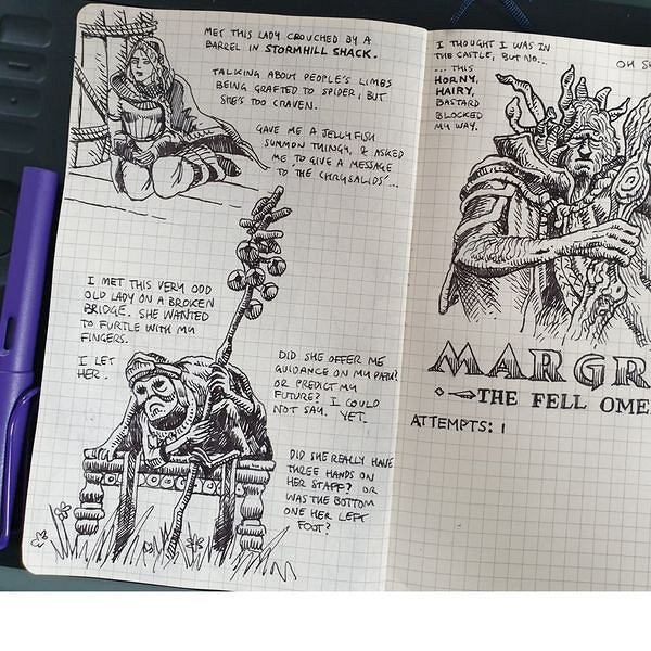 玩家分享自製專屬《艾爾登法環》手繪本 風格獨特！