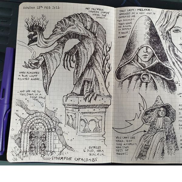 玩家分享自製專屬《艾爾登法環》手繪本 風格獨特！