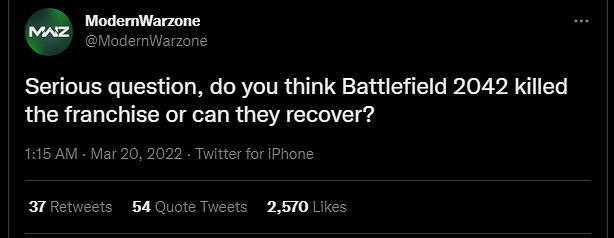 站著說話不腰疼? 《決勝時刻戰爭地帶》官博銳評2042 站著說話不腰疼? 《決勝時刻戰爭地帶》官博銳評2042