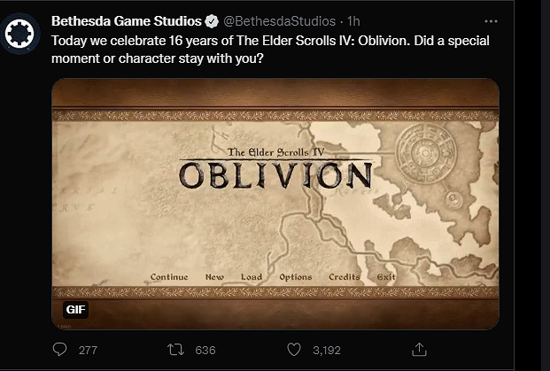 回味經典！ B社慶祝《上古卷軸4：湮沒》發售16周年