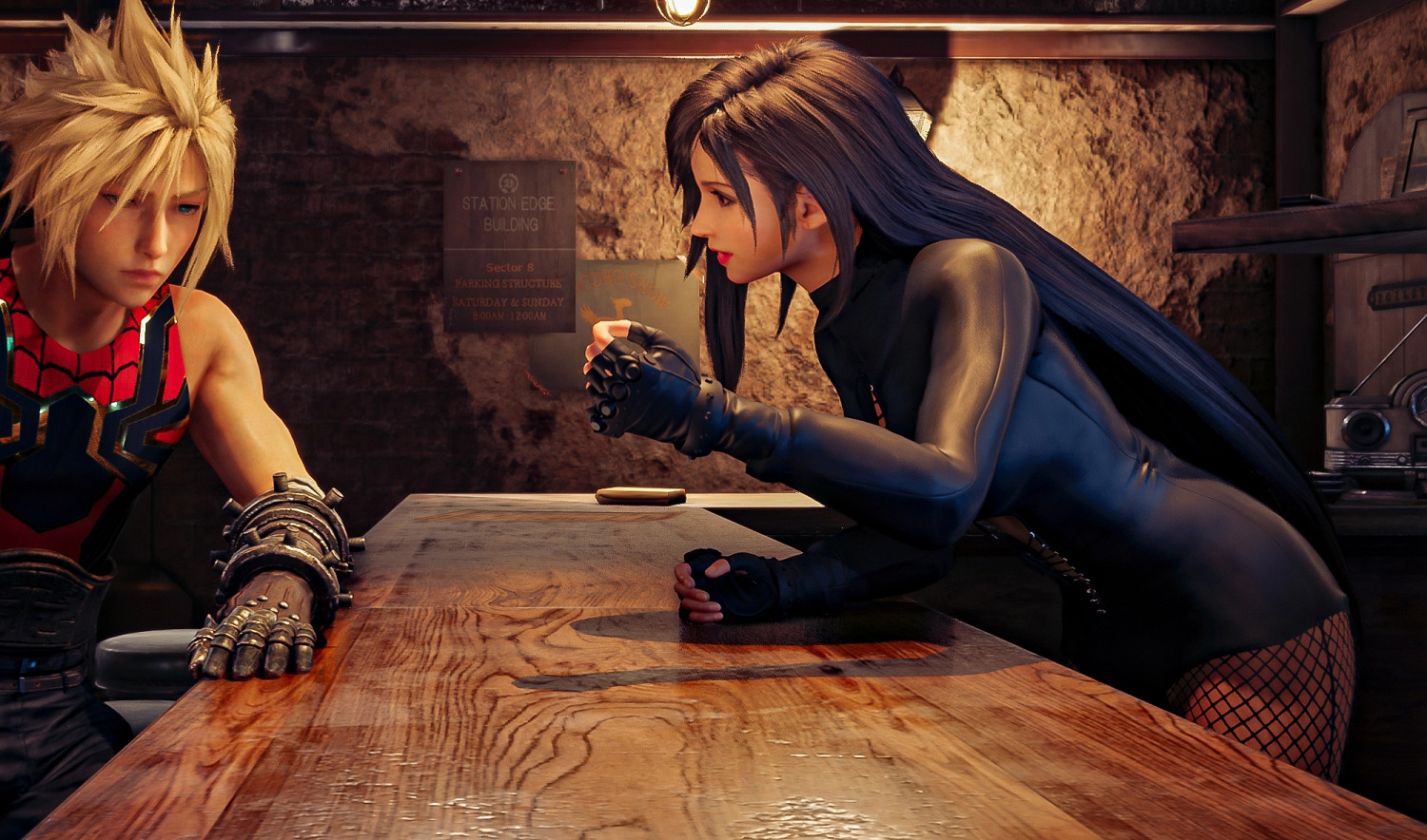 《FF7重製版》蒂法新mod：黑色緊身衣+性感漁網襪！