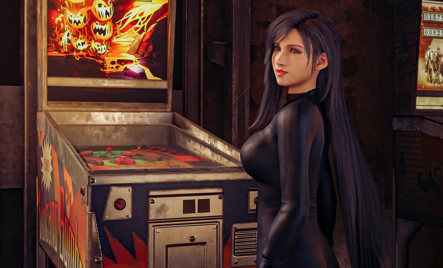 《FF7重製版》蒂法新mod：黑色緊身衣+性感漁網襪！