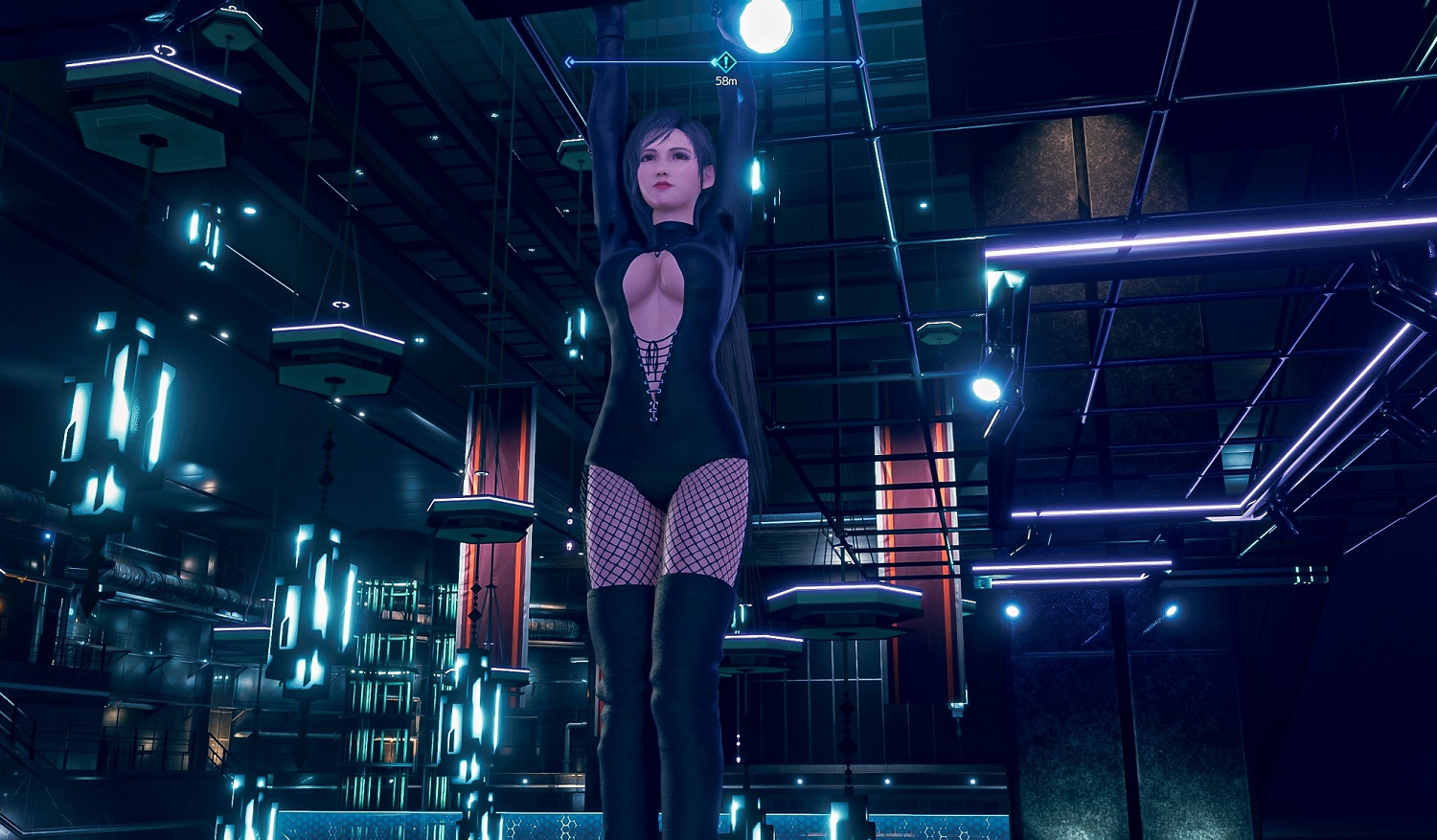 《FF7重製版》蒂法新mod：黑色緊身衣+性感漁網襪！