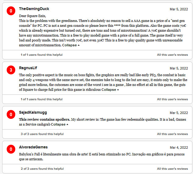 《巴比倫的隕落》玩家評分1.4分!賣的貴就算了還小額付費 《巴比倫的隕落》玩家評分1.4分!賣的貴就算了還小額付費