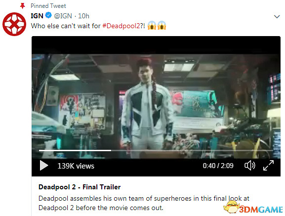 《死侍2》最終預告公布 歡樂火爆死侍刀劈子彈炫酷