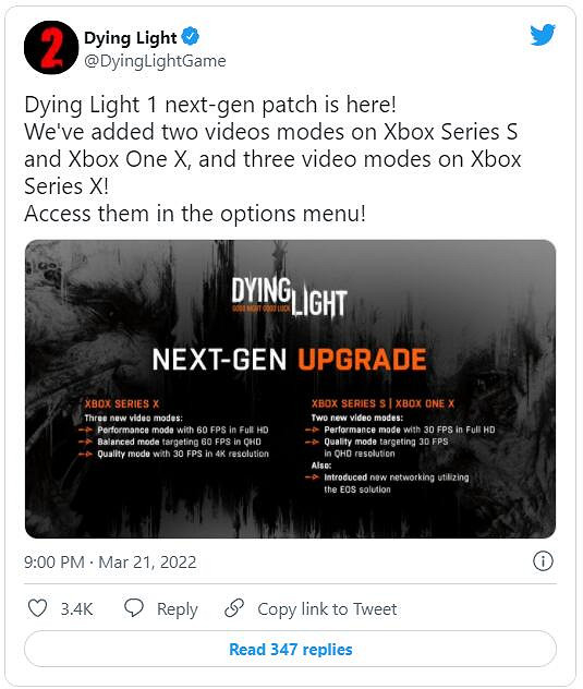 流暢60幀！《垂死之光1》Xbox次世代更新檔今日上線