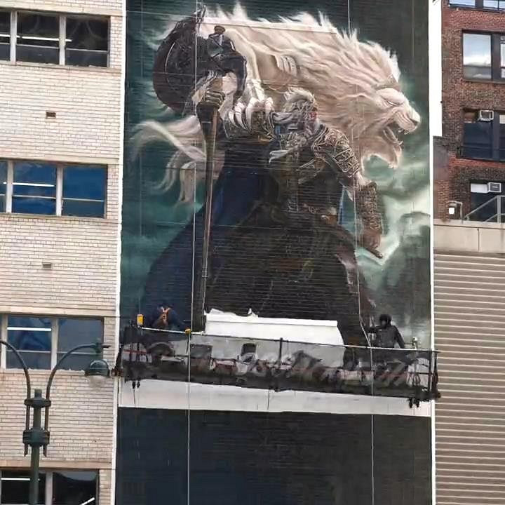 《艾爾登法環》紐約巨幅宣傳畫繪製影片 葛孚雷霸氣 《艾爾登法環》紐約巨幅宣傳畫繪製影片 葛孚雷霸氣