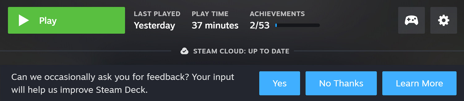 Steam Deck添加新功能:選擇提供反饋 Steam Deck添加新功能:選擇提供反饋