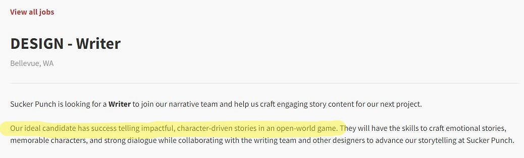 《對馬戰鬼》開發商招聘新編劇 開發“開放世界遊戲” 《對馬戰鬼》開發商招聘新編劇 開發“開放世界遊戲”