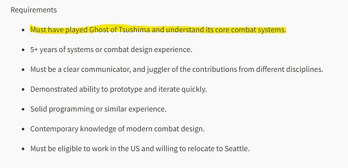 《對馬島之魂2》或在開發中 Sucker Punch招聘啟事 《對馬島之魂2》或在開發中 Sucker Punch招聘啟事