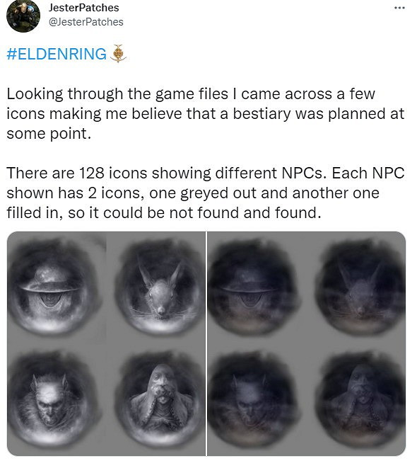 玩家挖掘出《艾爾登法環》遊戲角色圖鑒：曾有獸人