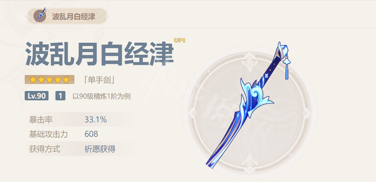 《原神》波亂月白經津值得抽嗎？波亂月白經津抽取分析