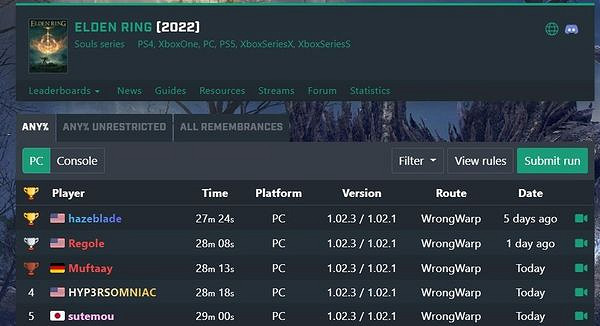 太卷了!《艾爾登法環》三種不同類別速通規則公布 太卷了!《艾爾登法環》三種不同類別速通規則公布