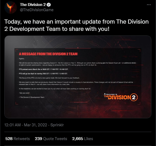 《全境2》新模式上線 內容疑似為先行版《中心地帶》