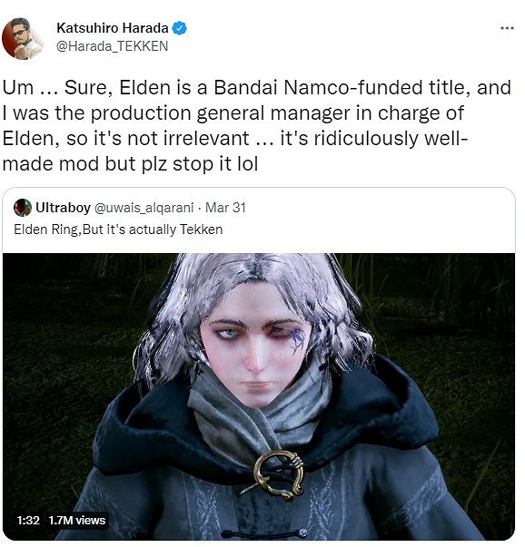 鐵拳製作人讚《鐵拳7》艾爾登法環Mod：製作精良 但別弄了