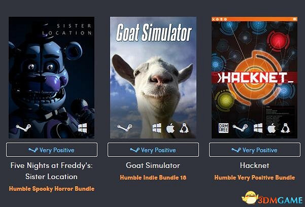 HB推出2017最佳遊戲慈善包 《模擬山羊》再次入包