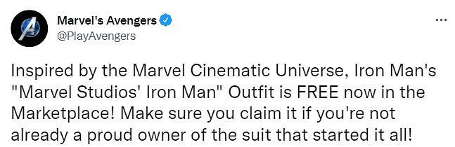 《漫威復仇者聯盟》免費發放鋼鐵俠MCU服裝 《漫威復仇者聯盟》免費發放鋼鐵俠MCU服裝