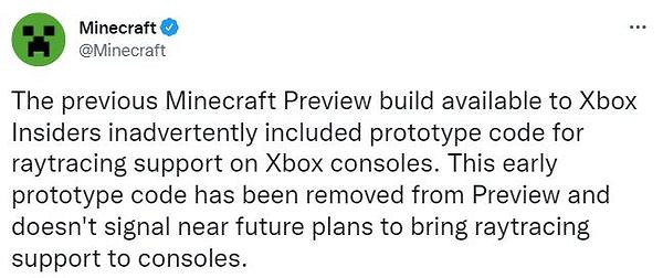 《當個創世神麥塊》Xbox版將加入光追?官方澄清暫無計劃 《當個創世神麥塊》Xbox版將加入光追?官方澄清暫無計劃