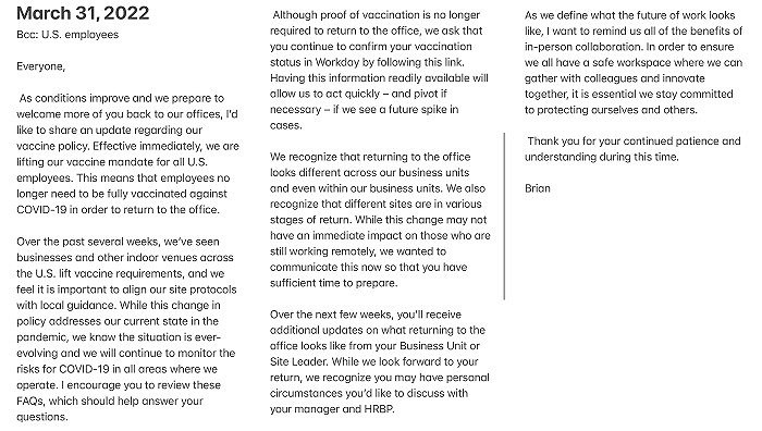 A Better ABK對動視暴雪取消疫苗強制令表示反對 A Better ABK對動視暴雪取消疫苗強制令表示反對