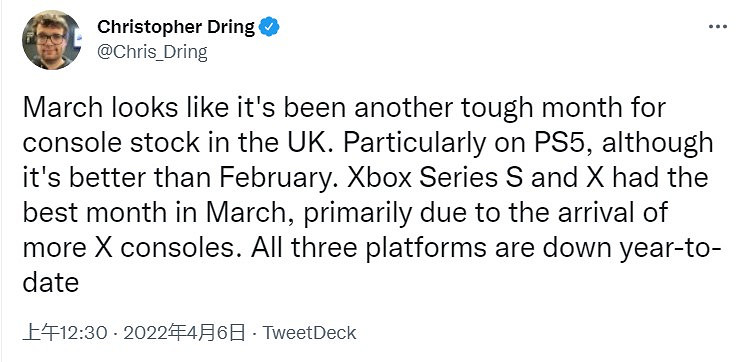 Xbox次世代主機成英國3月最暢銷!PS5又是禦三家墊底! Xbox次世代主機成英國3月最暢銷!PS5又是禦三家墊底!