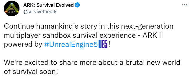 畫質值得期待！《方舟2》確認將會採用虛幻引擎5打造