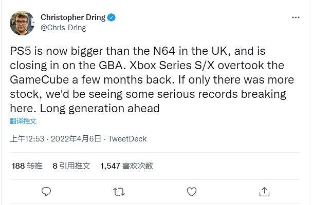 產能不足不妨礙大賣!PS5英國的總銷量或已超過N64 產能不足不妨礙大賣!PS5英國的總銷量或已超過N64