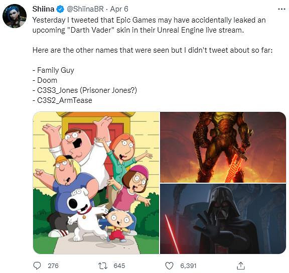 傳聞：黑武士“達斯維達”將來有可能加入《要塞英雄》