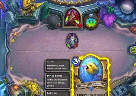 《爐石戰記》閃光翻車魚圖鑒 沉沒之城聖騎士新卡閃光翻車魚效果