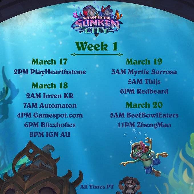 《爐石戰記》探尋沉沒之城新卡發布時間 探尋沉沒之城預覽季日程表 《爐石戰記》探尋沉沒之城新卡發布時間 探尋沉沒之城預覽季日程表