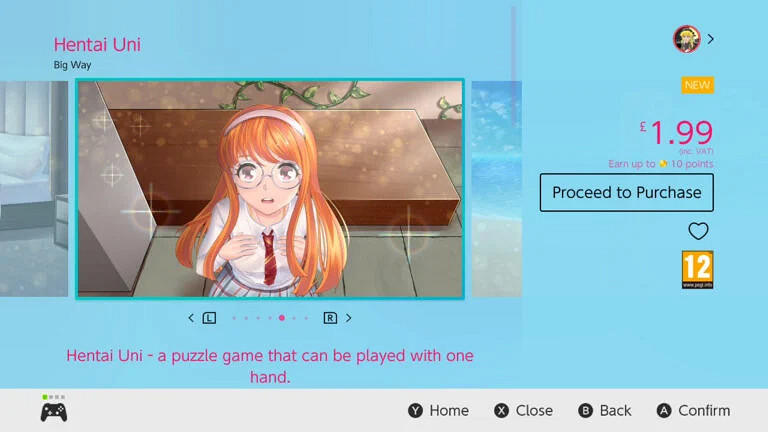 單手遊玩的美少女遊戲?任天堂批准Switch上線17+內容 單手遊玩的美少女遊戲?任天堂批准Switch上線17+內容