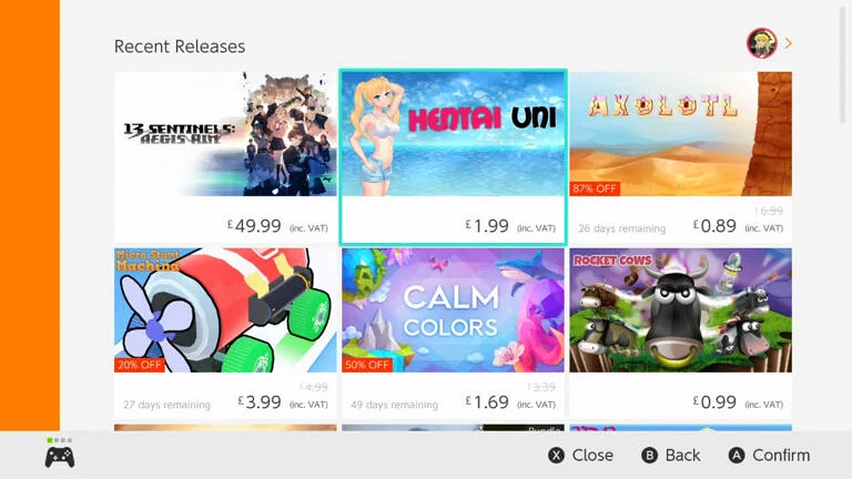 單手遊玩的美少女遊戲?任天堂批准Switch上線17+內容 單手遊玩的美少女遊戲?任天堂批准Switch上線17+內容