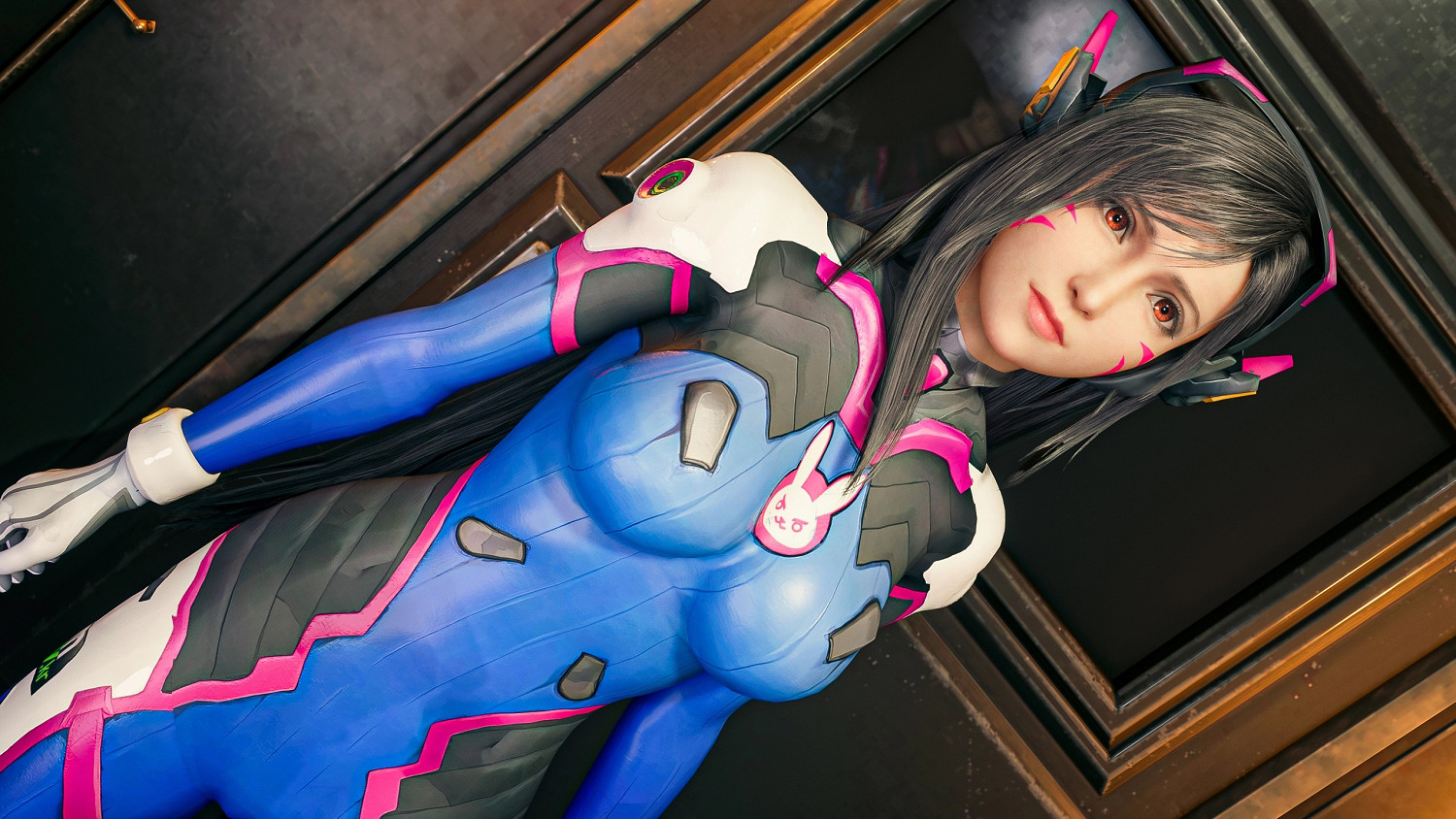 蒂法愛你哦!《FF7re》MOD 蒂法Cos《鬥陣特攻》D.Va