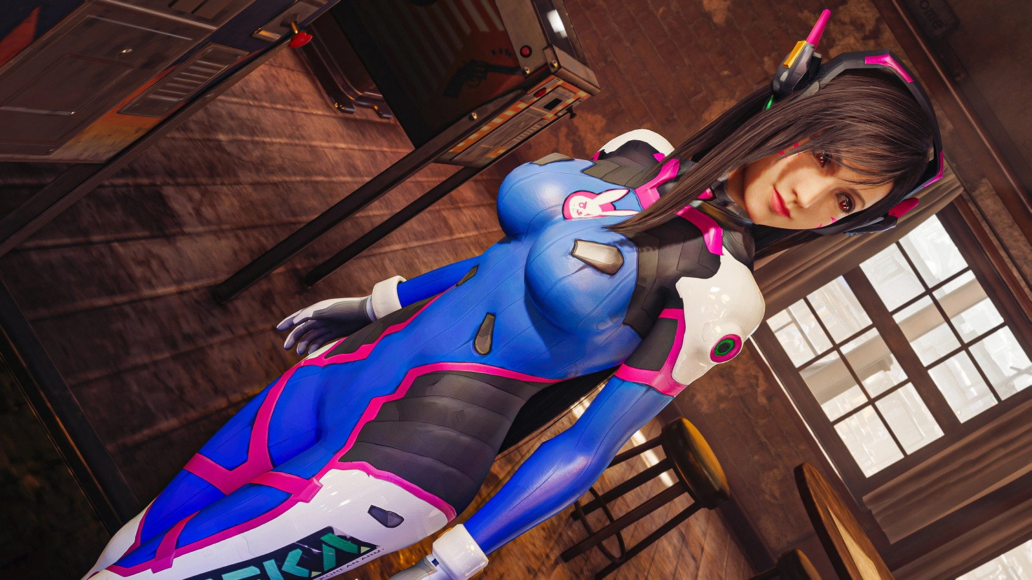 蒂法愛你哦!《FF7re》MOD 蒂法Cos《鬥陣特攻》D.Va