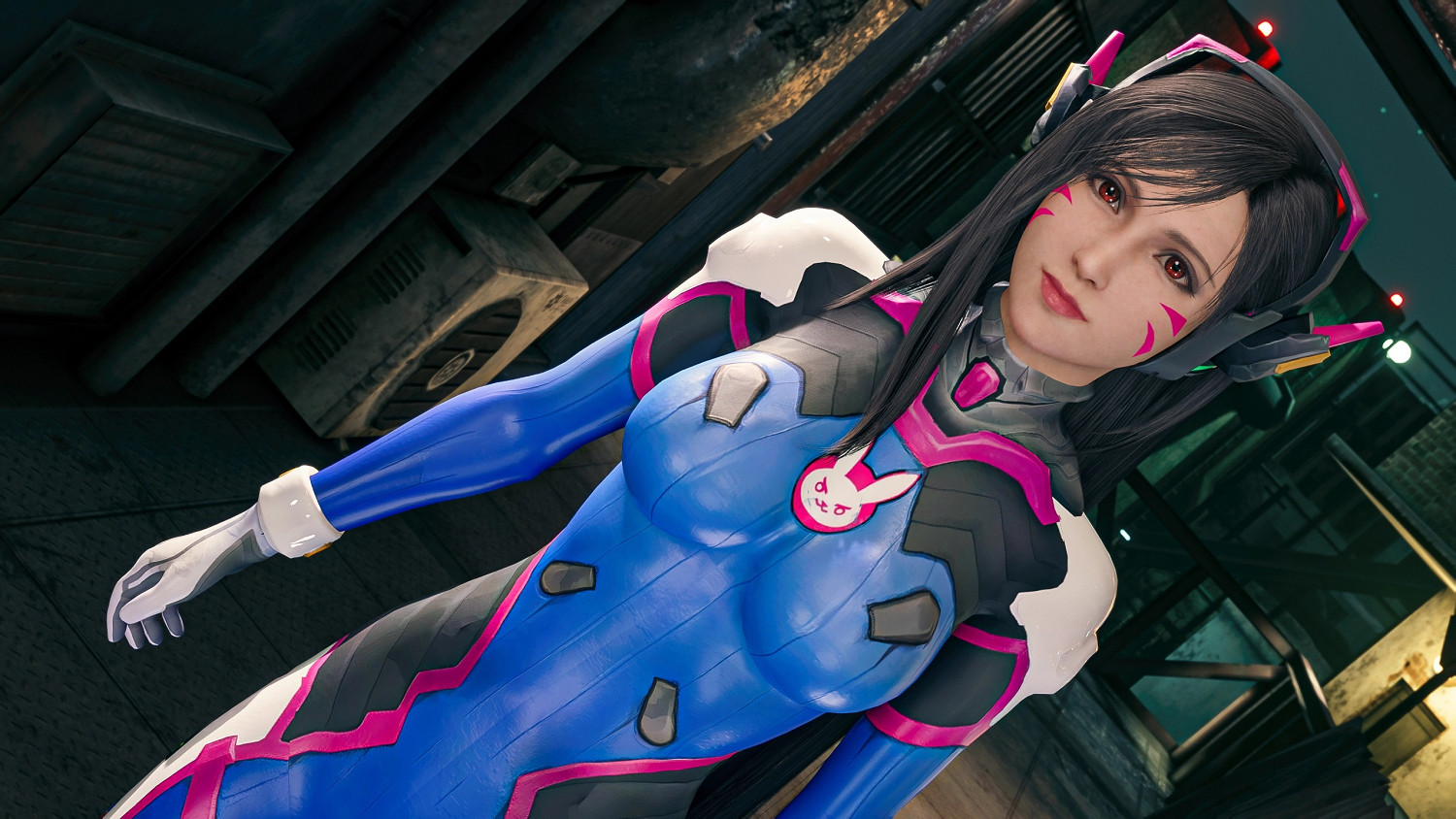 蒂法愛你哦!《FF7re》MOD 蒂法Cos《鬥陣特攻》D.Va