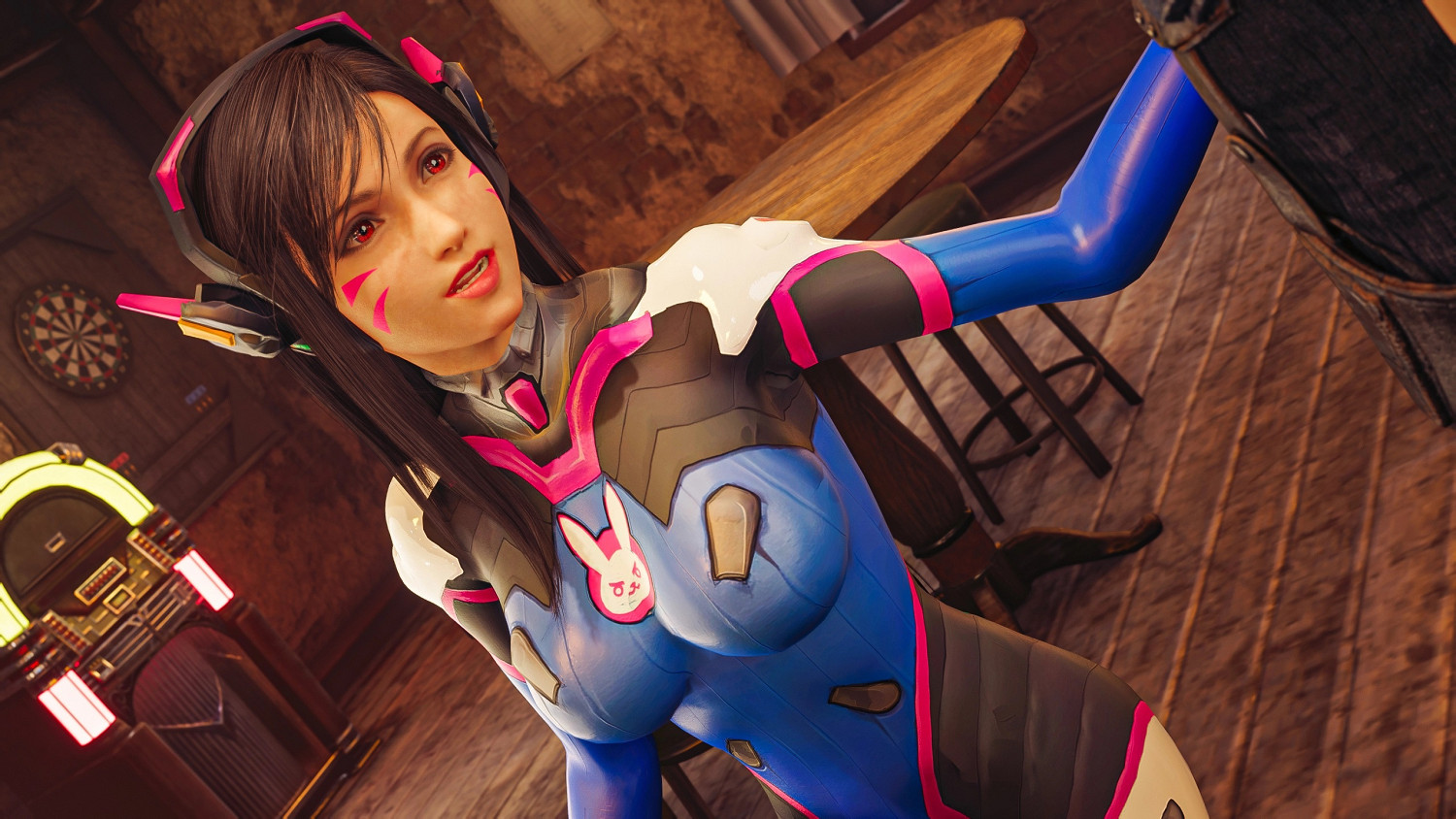 蒂法愛你哦!《FF7re》MOD 蒂法Cos《鬥陣特攻》D.Va