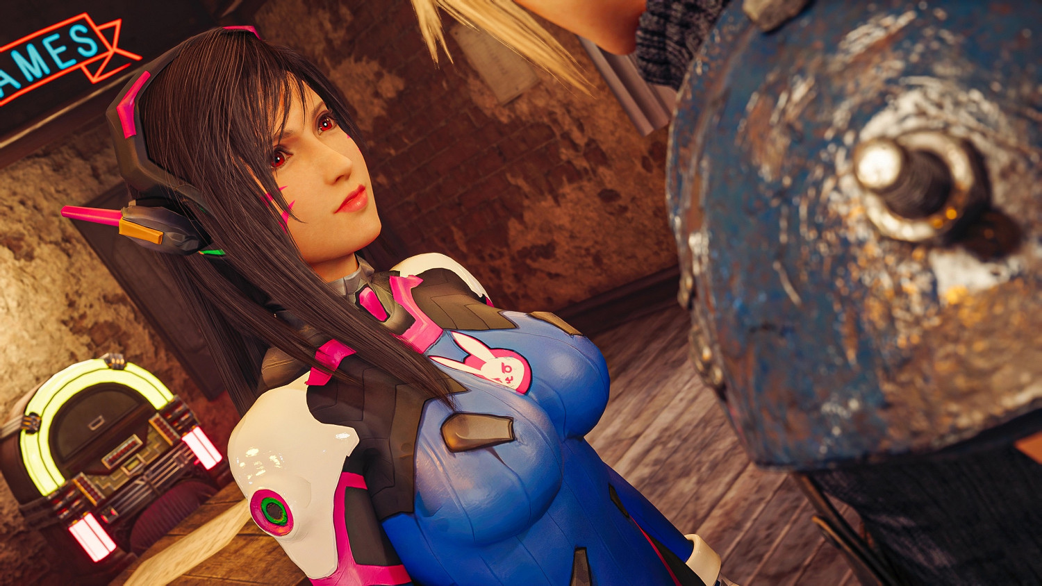 蒂法愛你哦!《FF7re》MOD 蒂法Cos《鬥陣特攻》D.Va