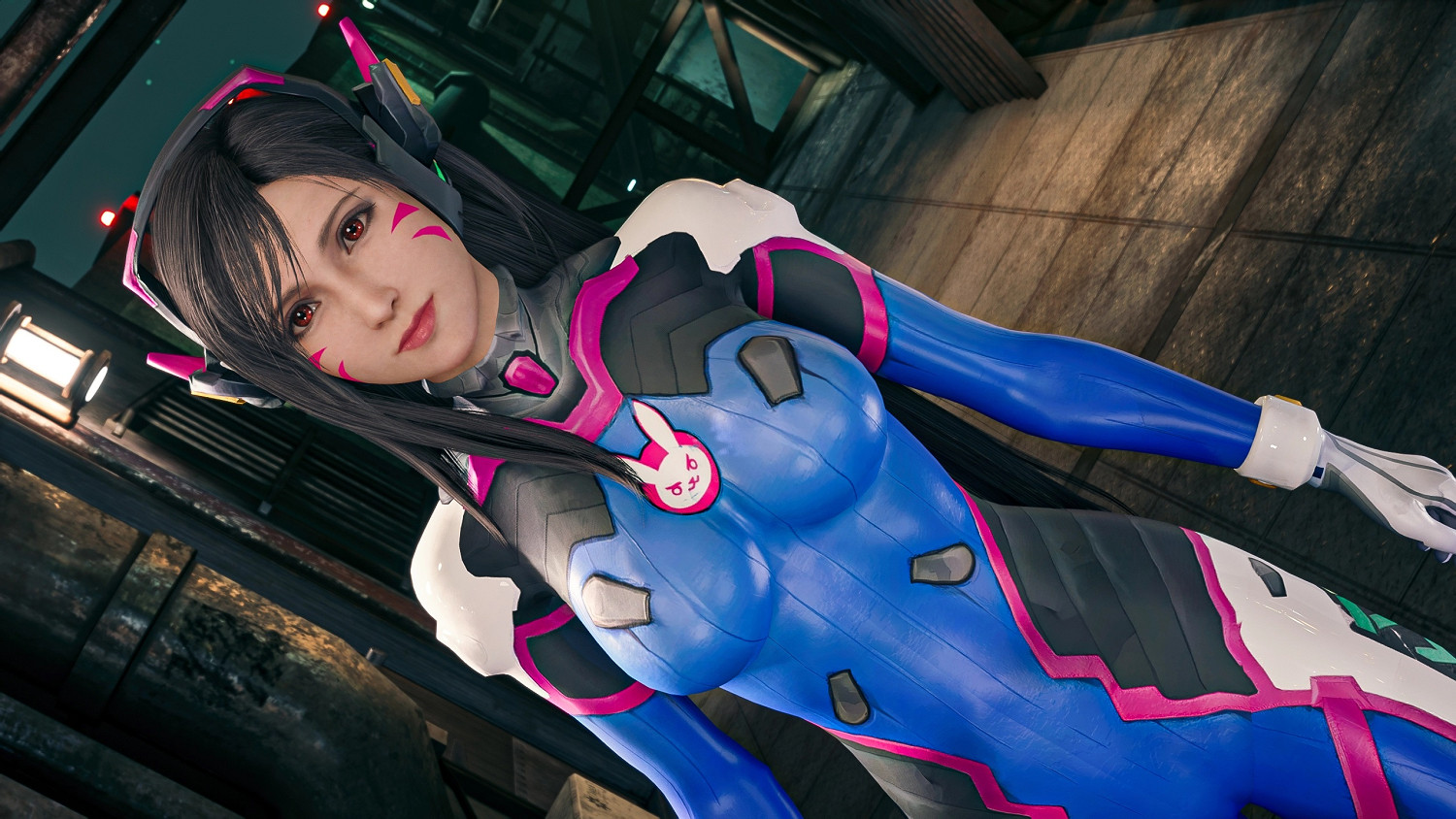 蒂法愛你哦!《FF7re》MOD 蒂法Cos《鬥陣特攻》D.Va