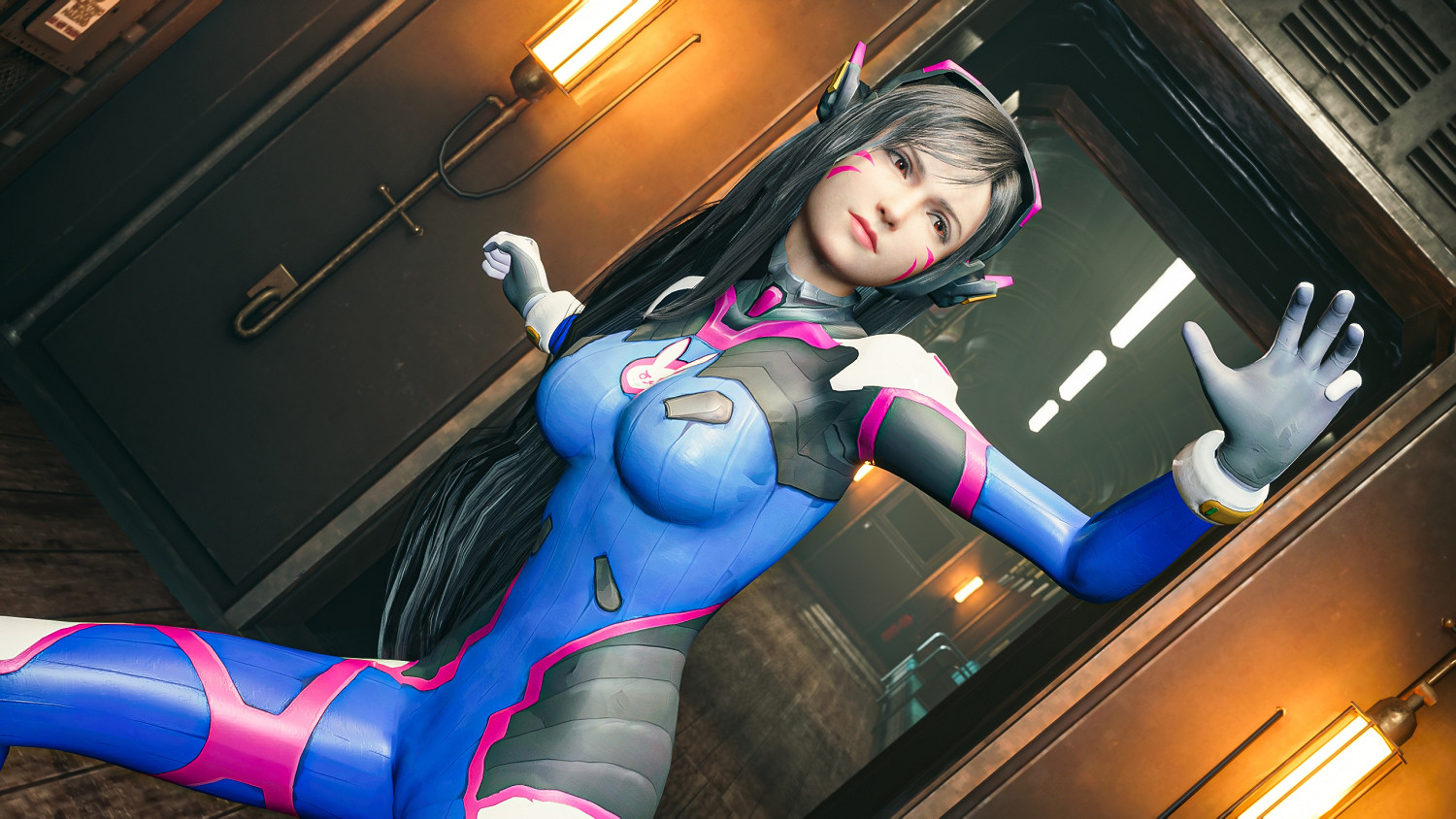 蒂法愛你哦!《FF7re》MOD 蒂法Cos《鬥陣特攻》D.Va