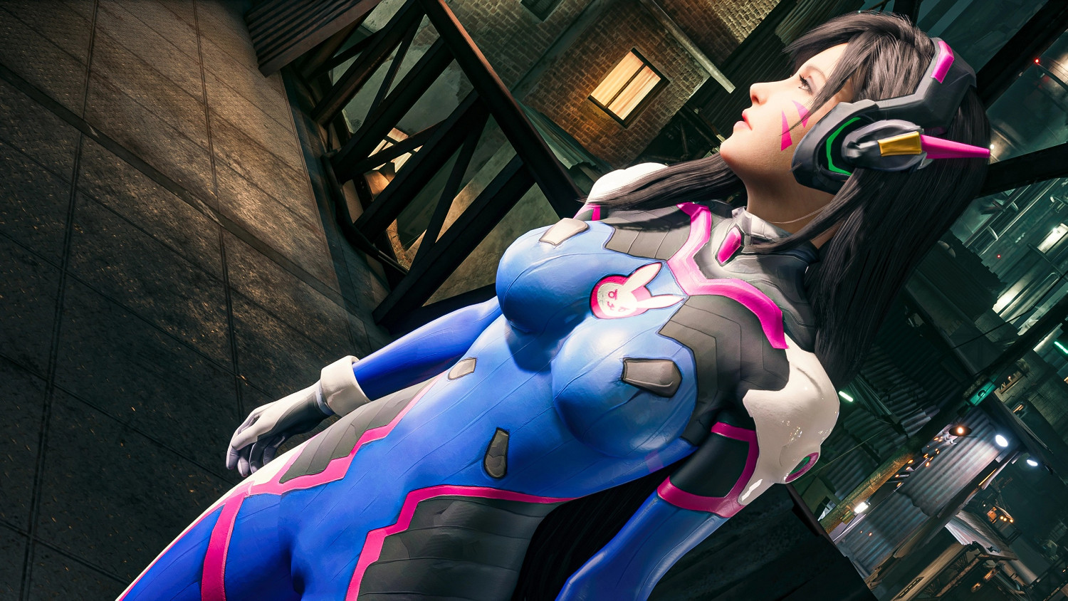 蒂法愛你哦!《FF7re》MOD 蒂法Cos《鬥陣特攻》D.Va