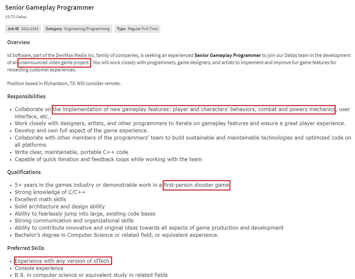 《毀滅戰士》新作？id Software全新FPS正在開發中！