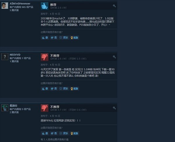 《實況2022》1.0更新後評價不容樂觀 Steam多半差評 《實況2022》1.0更新後評價不容樂觀 Steam多半差評