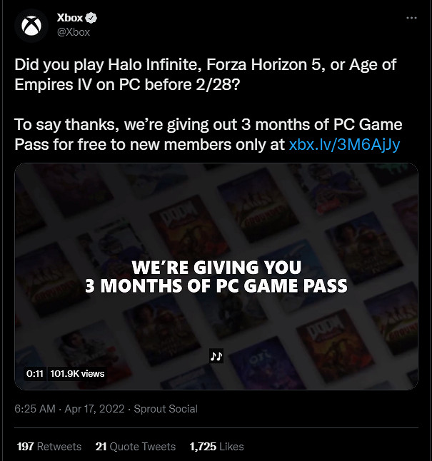 鈔能力！微軟為玩過旗下大作玩家免費提供PCGame Pass